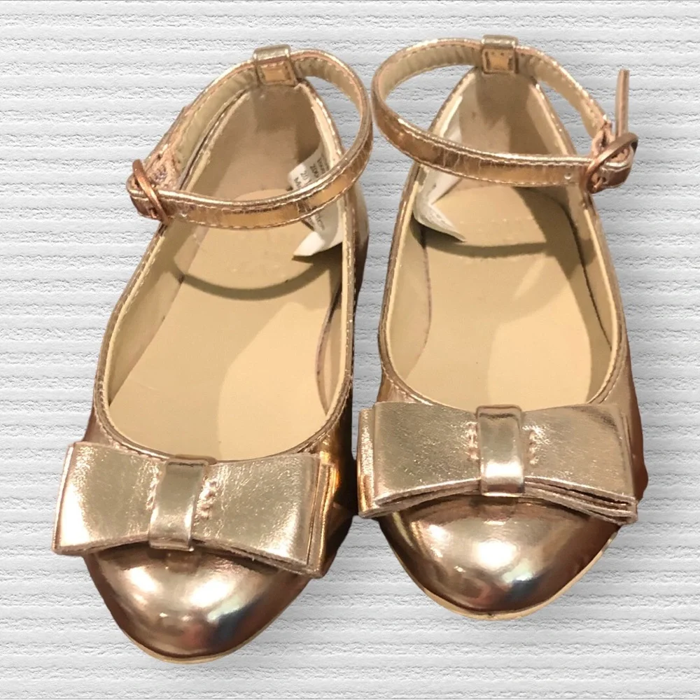 Janie & Jack METALLIC BOW FLATS